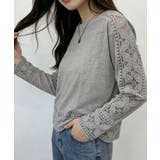 レディースレーストップス 透け感袖カットソーきれいめ 体型カバー | SUNSHINE CLOSET | 詳細画像19 