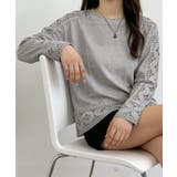 レディースレーストップス 透け感袖カットソーきれいめ 体型カバー | SUNSHINE CLOSET | 詳細画像20 
