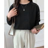 レディースレーストップス 透け感袖カットソーきれいめ 体型カバー | SUNSHINE CLOSET | 詳細画像25 