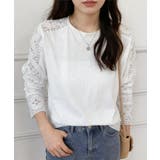 レディースレーストップス 透け感袖カットソーきれいめ 体型カバー | SUNSHINE CLOSET | 詳細画像5 