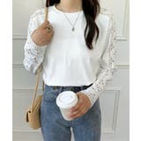 レディースレーストップス 透け感袖カットソーきれいめ 体型カバー | SUNSHINE CLOSET | 詳細画像7 
