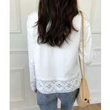 レディースレーストップス 透け感袖カットソーきれいめ 体型カバー | SUNSHINE CLOSET | 詳細画像8 