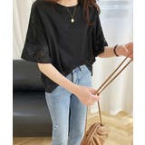 レディースレーストップス 透け感袖カットソーきれいめ 体型カバー | SUNSHINE CLOSET | 詳細画像9 