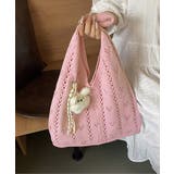 ハート柄クロシェ編みバッグ 大容量ワンショルダーニットバッグ大きめ 韓国風 | SUNSHINE CLOSET | 詳細画像19