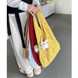 ハート柄クロシェ編みバッグ 大容量ワンショルダーニットバッグ大きめ 韓国風 | SUNSHINE CLOSET | 詳細画像21