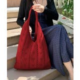 ハート柄クロシェ編みバッグ 大容量ワンショルダーニットバッグ大きめ 韓国風 | SUNSHINE CLOSET | 詳細画像3