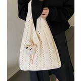 ハート柄クロシェ編みバッグ 大容量ワンショルダーニットバッグ大きめ 韓国風 | SUNSHINE CLOSET | 詳細画像7