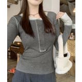 配色ヘンリーシャツハーフボタンカットソー | SUNSHINE CLOSET | 詳細画像2