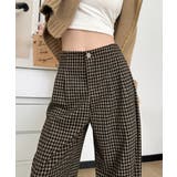 チェック柄ワイドパンツハイウエスト 秋冬 | SUNSHINE CLOSET | 詳細画像1 