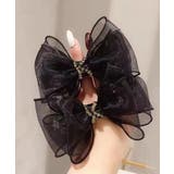 シアーリボンパールラインストーン シュシュ 大人かわいい上品韓国風まとめ髪 | SUNSHINE CLOSET | 詳細画像6 