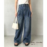 タック入りストレートデニム ハイウエストワイドパンツ韓国風 体型カバージーンズ | SUNSHINE CLOSET | 詳細画像19 