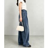 タック入りストレートデニム ハイウエストワイドパンツ韓国風 体型カバージーンズ | SUNSHINE CLOSET | 詳細画像20 