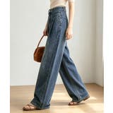 タック入りストレートデニム ハイウエストワイドパンツ韓国風 体型カバージーンズ | SUNSHINE CLOSET | 詳細画像7 