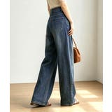 タック入りストレートデニム ハイウエストワイドパンツ韓国風 体型カバージーンズ | SUNSHINE CLOSET | 詳細画像8 