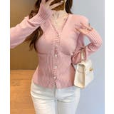 レディース上品ウエストシェイプ長袖トップス 前開きニットセーターコンパクト丈大人… | SUNSHINE CLOSET | 詳細画像14 