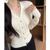 レディース上品ウエストシェイプ長袖トップス 前開きニットセーターコンパクト丈大人… | SUNSHINE CLOSET | 詳細画像16 