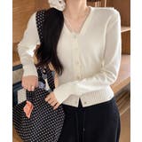 レディース上品ウエストシェイプ長袖トップス 前開きニットセーターコンパクト丈大人… | SUNSHINE CLOSET | 詳細画像5 
