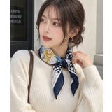 レトロ総柄スクエア型首巻きスカーフ マルチクロス 韓国風 | SUNSHINE CLOSET | 詳細画像10