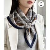 レトロ総柄スクエア型首巻きスカーフ マルチクロス 韓国風 | SUNSHINE CLOSET | 詳細画像12