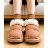 もこもこブーツ冬用靴レディース暖かい中綿ブーツラウンドトゥ軽量フラットシューズ韓… | SUNSHINE CLOSET | 詳細画像11 