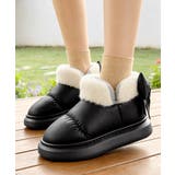 もこもこブーツ冬用靴レディース暖かい中綿ブーツラウンドトゥ軽量フラットシューズ韓… | SUNSHINE CLOSET | 詳細画像7 
