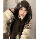 ノルディック柄バラクラバ レトロジャガード柄可愛いニット帽 韓国風暖かい | SUNSHINE CLOSET | 詳細画像17 