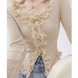 レディース華やかラッフル前開きニットトップスコンパクト丈 大人可愛いセーターショ… | SUNSHINE CLOSET | 詳細画像15 