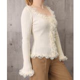 レディース華やかラッフル前開きニットトップスコンパクト丈 大人可愛いセーターショ… | SUNSHINE CLOSET | 詳細画像25 