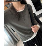 フェイクレイヤードトップス秋服長袖Tシャツレディース大人カジュアル韓国風tops… | SUNSHINE CLOSET | 詳細画像17 