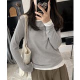 フェイクレイヤードトップス秋服長袖Tシャツレディース大人カジュアル韓国風tops… | SUNSHINE CLOSET | 詳細画像2 