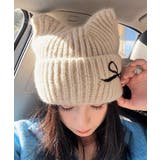 レディース暖かい猫耳ニット帽子 大人可愛い 折り返しニットキャップ | SUNSHINE CLOSET | 詳細画像11
