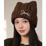レディース暖かい猫耳ニット帽子 大人可愛い 折り返しニットキャップ | SUNSHINE CLOSET | 詳細画像15