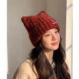 レディース暖かい猫耳ニット帽子 大人可愛い 折り返しニットキャップ | SUNSHINE CLOSET | 詳細画像18