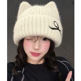 レディース暖かい猫耳ニット帽子 大人可愛い 折り返しニットキャップ | SUNSHINE CLOSET | 詳細画像5