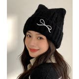 レディース暖かい猫耳ニット帽子 大人可愛い 折り返しニットキャップ | SUNSHINE CLOSET | 詳細画像6