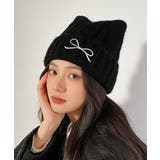 レディース暖かい猫耳ニット帽子 大人可愛い 折り返しニットキャップ | SUNSHINE CLOSET | 詳細画像7