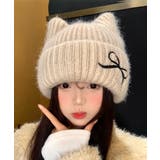 レディース暖かい猫耳ニット帽子 大人可愛い 折り返しニットキャップ | SUNSHINE CLOSET | 詳細画像9