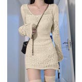 透かし編みニットショートワンピース韓国風 | SUNSHINE CLOSET | 詳細画像4 