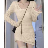 透かし編みニットショートワンピース韓国風 | SUNSHINE CLOSET | 詳細画像5 