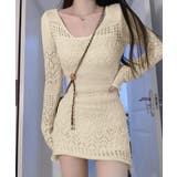 透かし編みニットショートワンピース韓国風 | SUNSHINE CLOSET | 詳細画像6 
