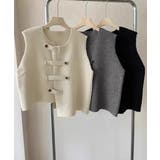 ニットベスト前開きノースリーブトップス冬 | SUNSHINE CLOSET | 詳細画像8
