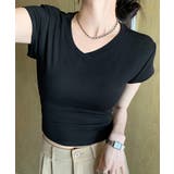 サイドギャザーtシャツ半袖トップス韓国風 | ANGELCLOSET | 詳細画像5