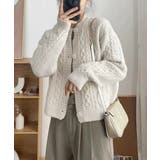 暖かいケーブル編みニットカーディガン秋冬 | SUNSHINE CLOSET | 詳細画像3