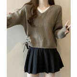 Vネックリブニットトップス 暖かいニット | SUNSHINE CLOSET | 詳細画像10 