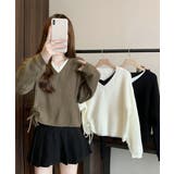 Vネックリブニットトップス 暖かいニット | SUNSHINE CLOSET | 詳細画像8 
