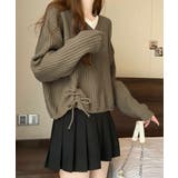 Vネックリブニットトップス 暖かいニット | SUNSHINE CLOSET | 詳細画像9 