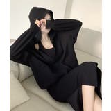 フード付きVネックトレーナーレディースドロップショルダー ホルターネックロングワ… | SUNSHINE CLOSET | 詳細画像2