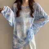 薄ブルー | シースルー Tシャツ レディース 長袖 春 春服 韓国ファッション 韓国 | SUNSHINE CLOSET