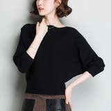 ブラック | ニットトップス ボートネック長袖 | SUNSHINE CLOSET