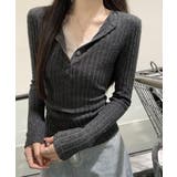 レース付リブニットトップス Vネック長袖 | SUNSHINE CLOSET | 詳細画像5 